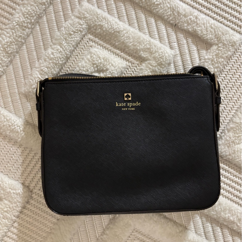 Kate Spade Black Leather Cross-body Purse
